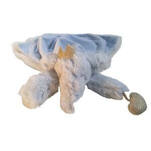 Mud Pie Baby Blue Elephant Lovey Security Blanket Toy Stuffed Satin Sparkle